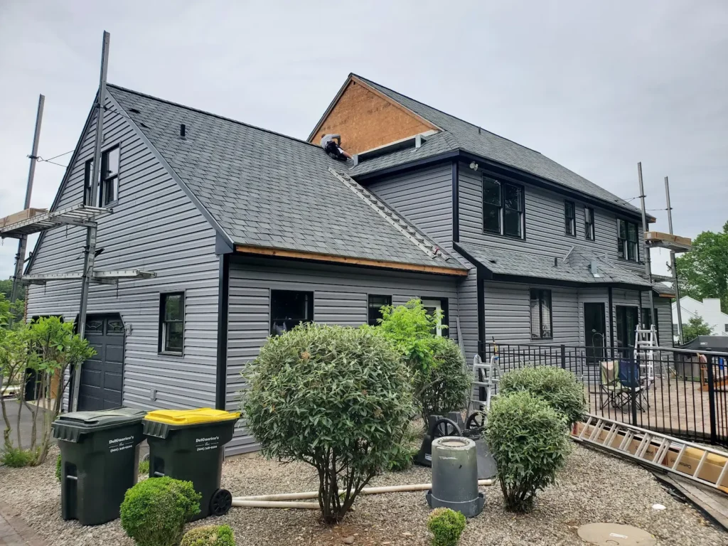 CertainTeed vinyl siding installation with black Andersen 400 windows Newtown PA